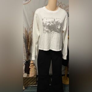 Vintage White John Galt Long Sleeve Crew Neck Pullover Sweatshirt Matthews Band